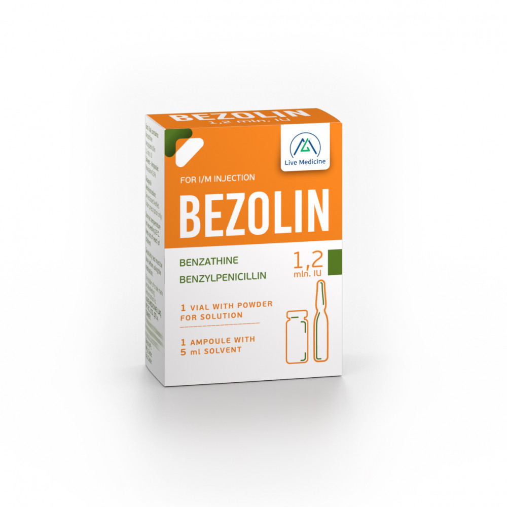 BEZOLIN [Benzathine benzylpenicillin] 1.2 million IU Powder for solution for intramuscular administration