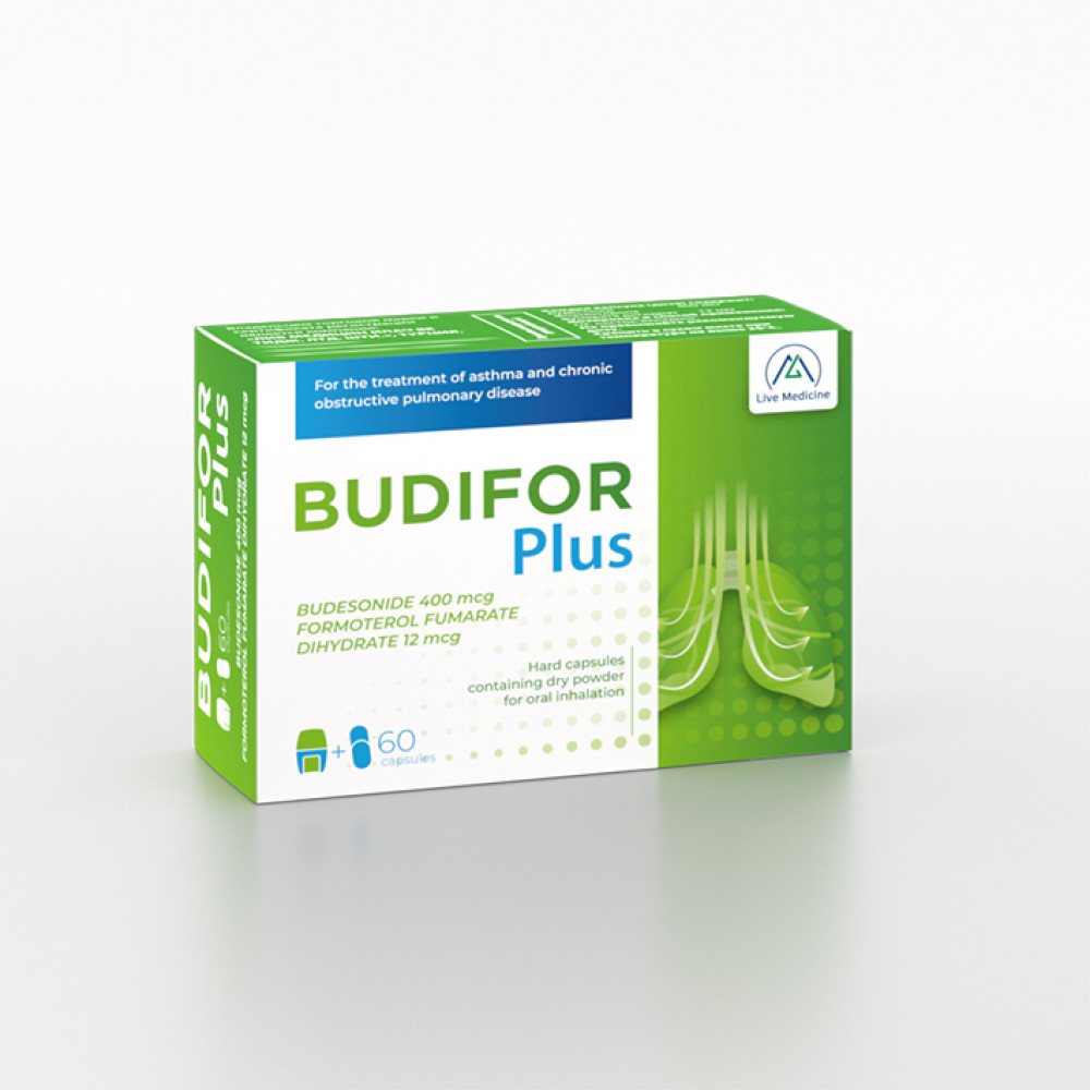 BUDIFOR PLUS [Budesonide + Formoterol Fumarate] 400 + 12 mcg Hard Capsules for Oral Inhalation