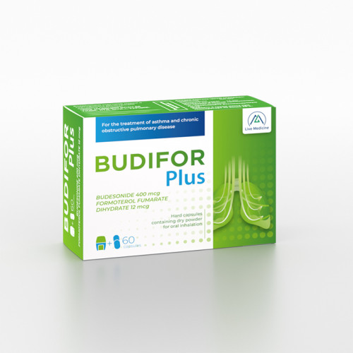 BUDIFOR PLUS [Budesonide + Formoterol Fumarate] 400 + 12 mcg Hard Capsules for Oral Inhalation