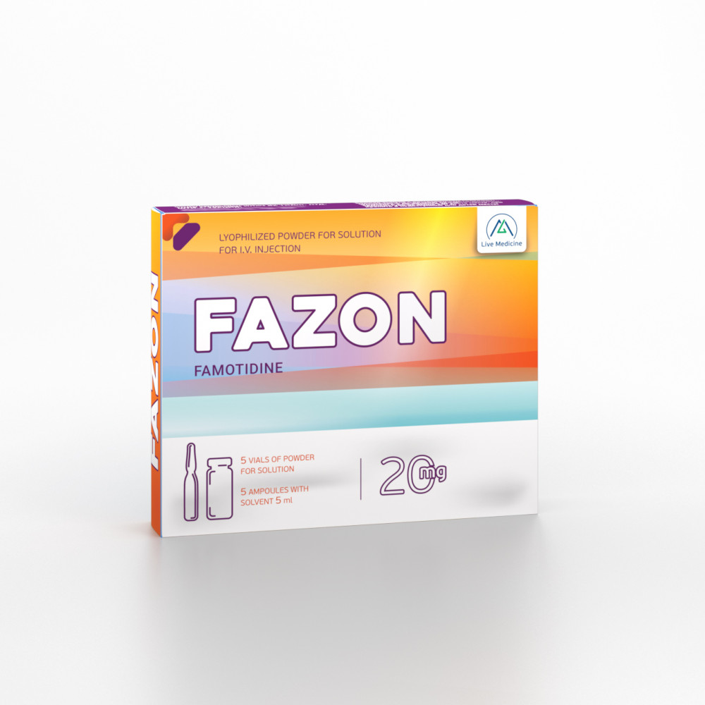 FAZON [Famotidine] 20 mg Powder for solution for intravenous administration