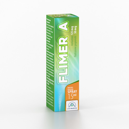 FLIMER A [Azelastine + Fluticasone] 125 +50 mcg Nasal metered-dose spray