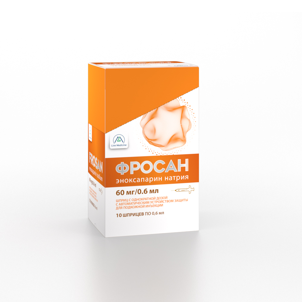 FROSAN [Enoxaparin] 60 mg/0.6 ml Solution for IV, S/C injections