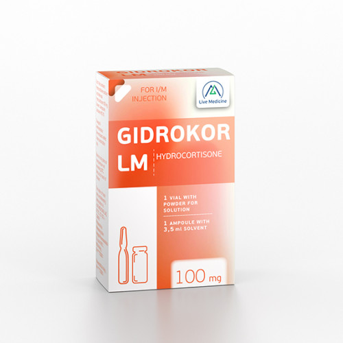 GIDROKOR-LM [Hydrocortisone] 100 mg Powder for solution for intramuscular administration