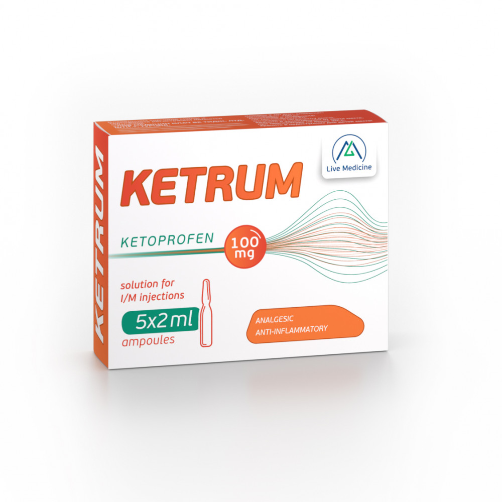 KETRUM [Ketoprofen] 100 mg/2 ml Solution for intramuscular injection