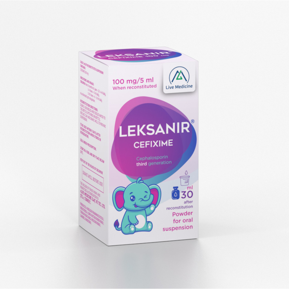 LEKSANIR [Cefixime] 100 mg/5 ml Powder for suspension