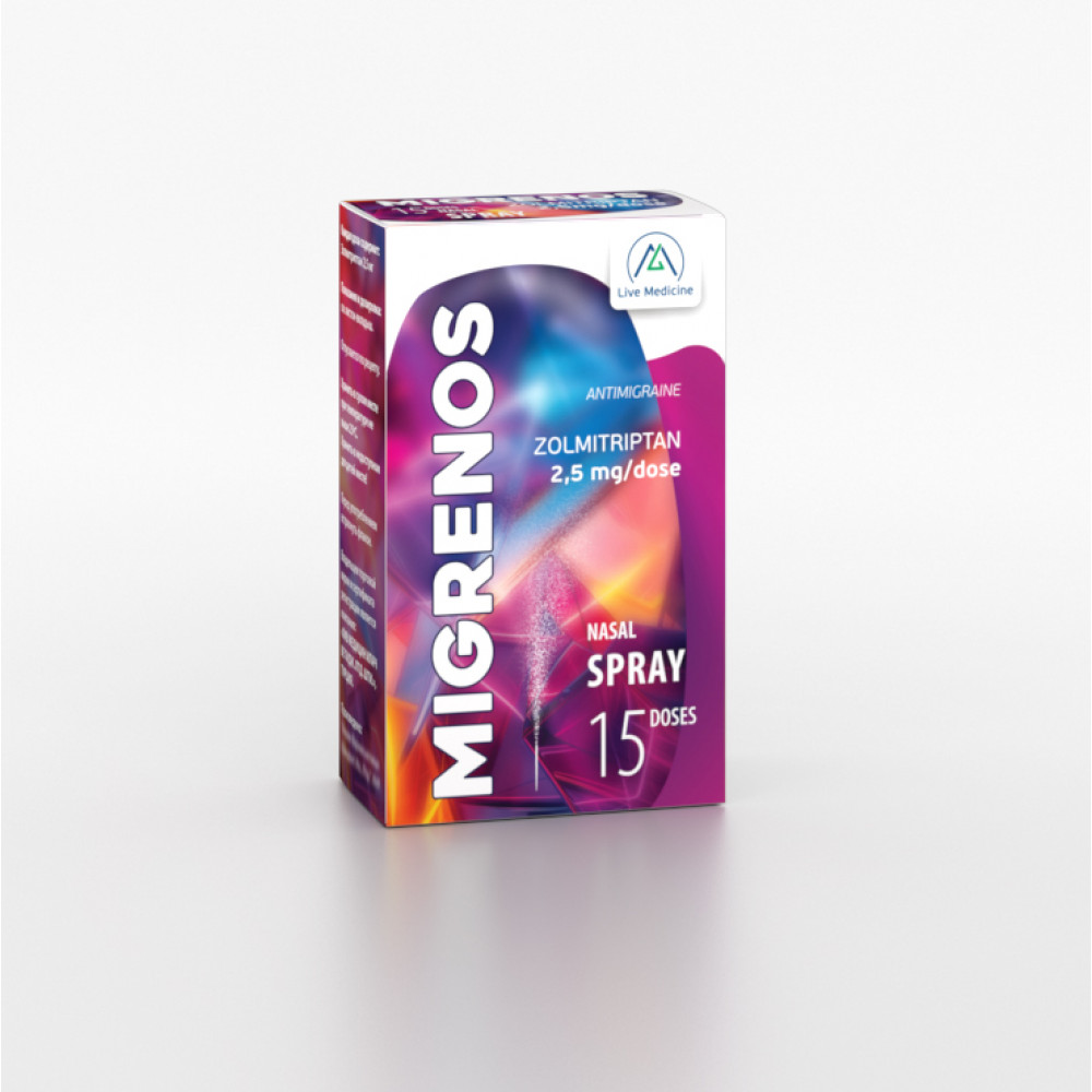 MIGRENOS [Zolmitriptan] 2 mg/dose Nasal spray
