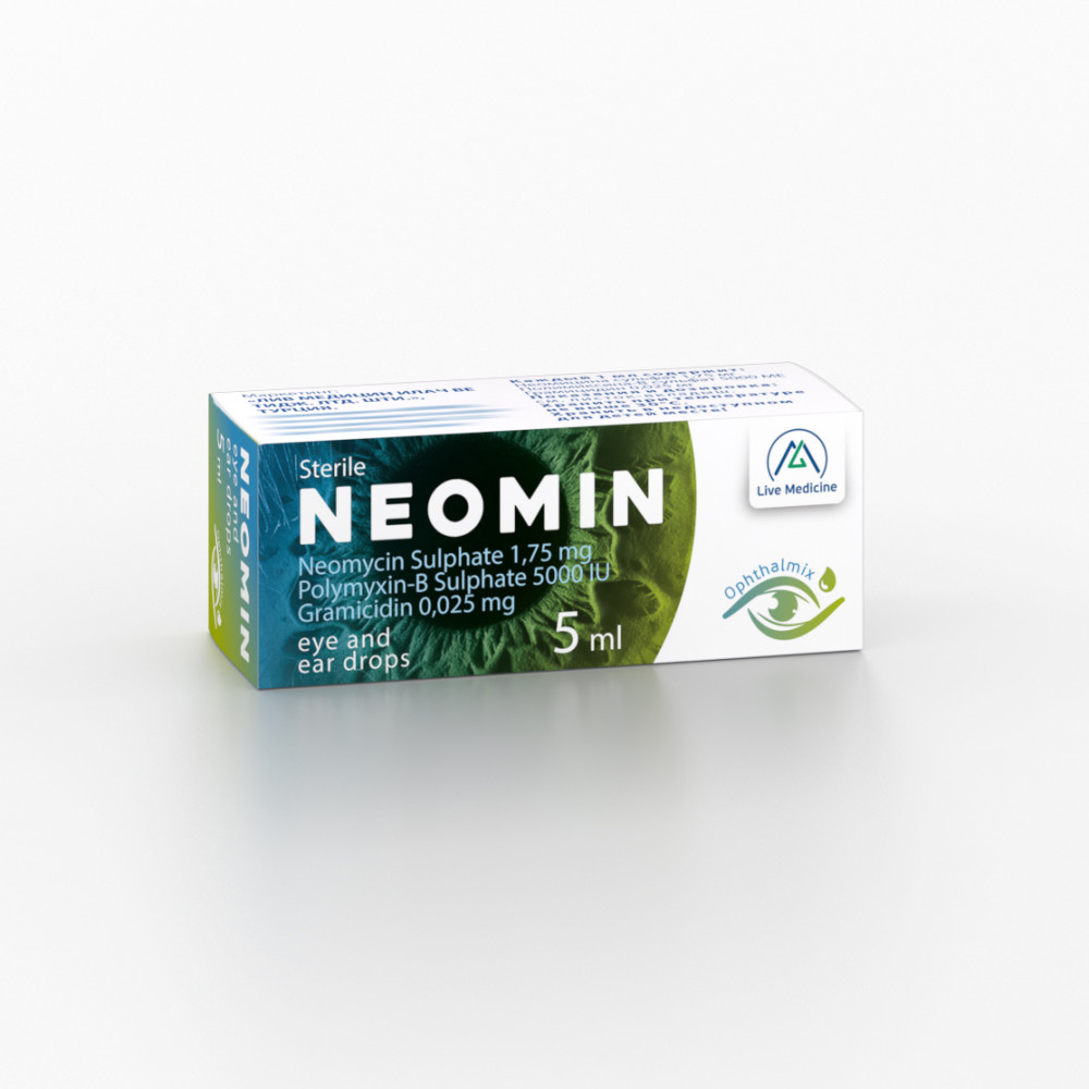 NEOMIN [neomycin, polymyxin-B, gramicidin] 1.75 mg + 5000 IU + 0.025 mg Eye and ear drops