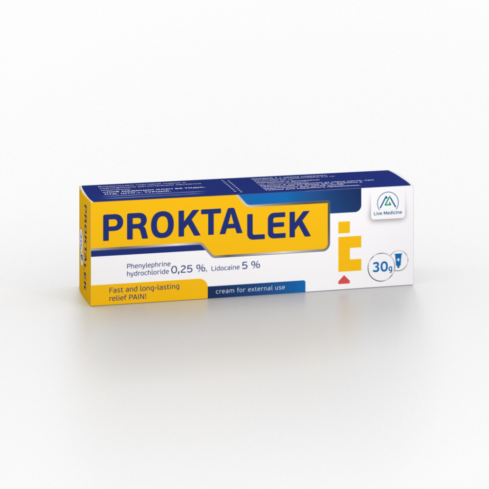 PROKTALEK [Phenylephrine hydrochloride + Lidocaine] 2.5 + 50 mg Cream for external use