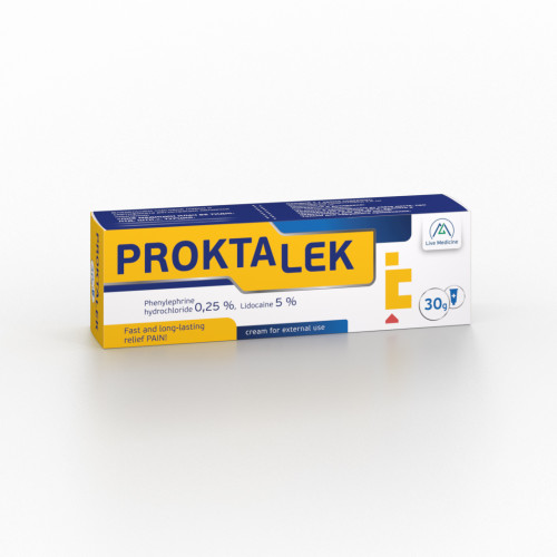 PROKTALEK [Phenylephrine hydrochloride + Lidocaine] 2.5 + 50 mg Cream for external use