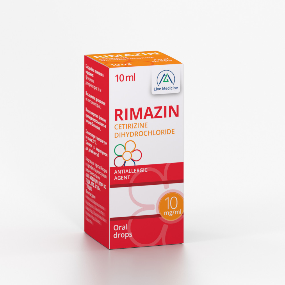 RIMAZIN [Cetirizine] 10 mg/1 ml Drops for oral administration