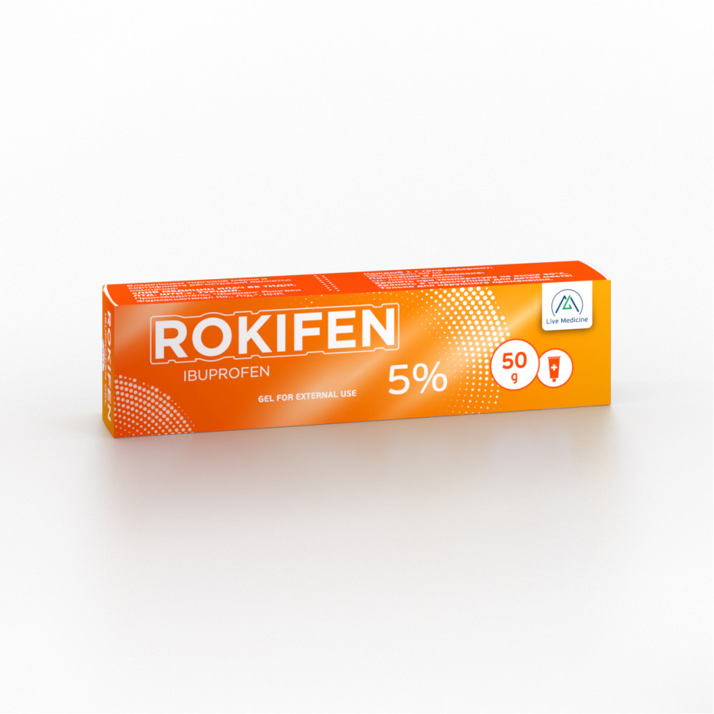 ROKIFEN [Ibuprofen] 50 mg Gel for external use
