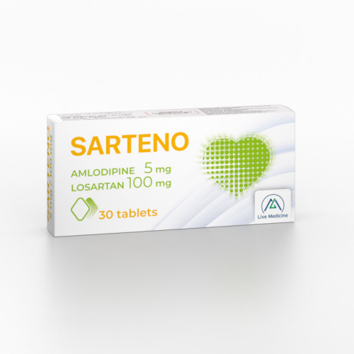 SARTENO [Amlodipine + Losartan] 5 + 100 mg Tablets
