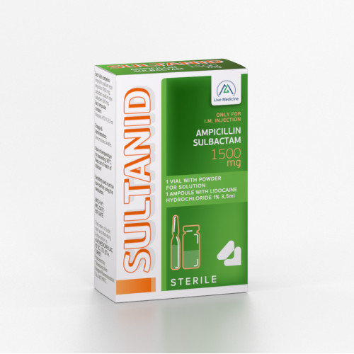 SULTANID [Ampicillin + Sulbactam] 1000 + 500 mg Powder for solution for I\M administration