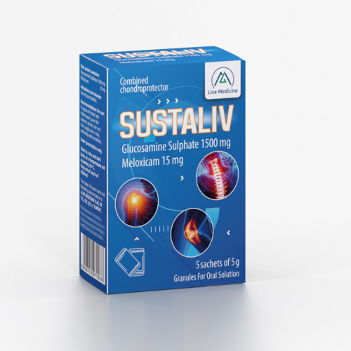 SUSTALIV [Glucosamine sulfate + Meloxicam] 1500 +15 mg Granules for oral solution