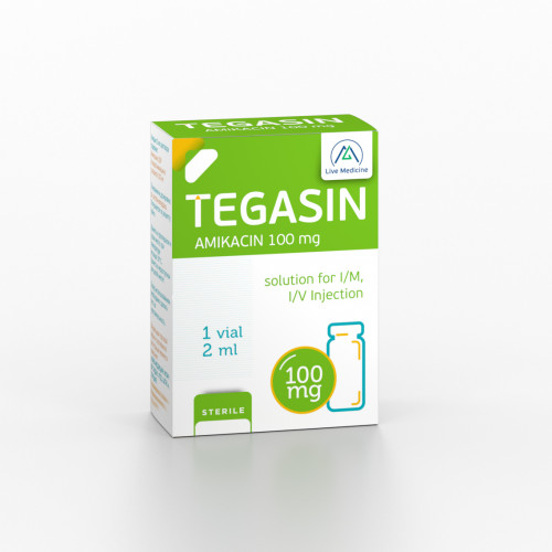 TEGASIN [Amicacin] 100 mg Solution for intramuscular injection, intravenous injection