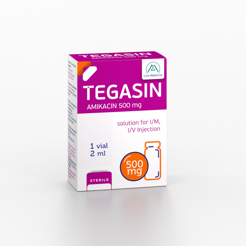TEGASIN [Amicacin] 500 mg Solution for intramuscular injection, intravenous injection