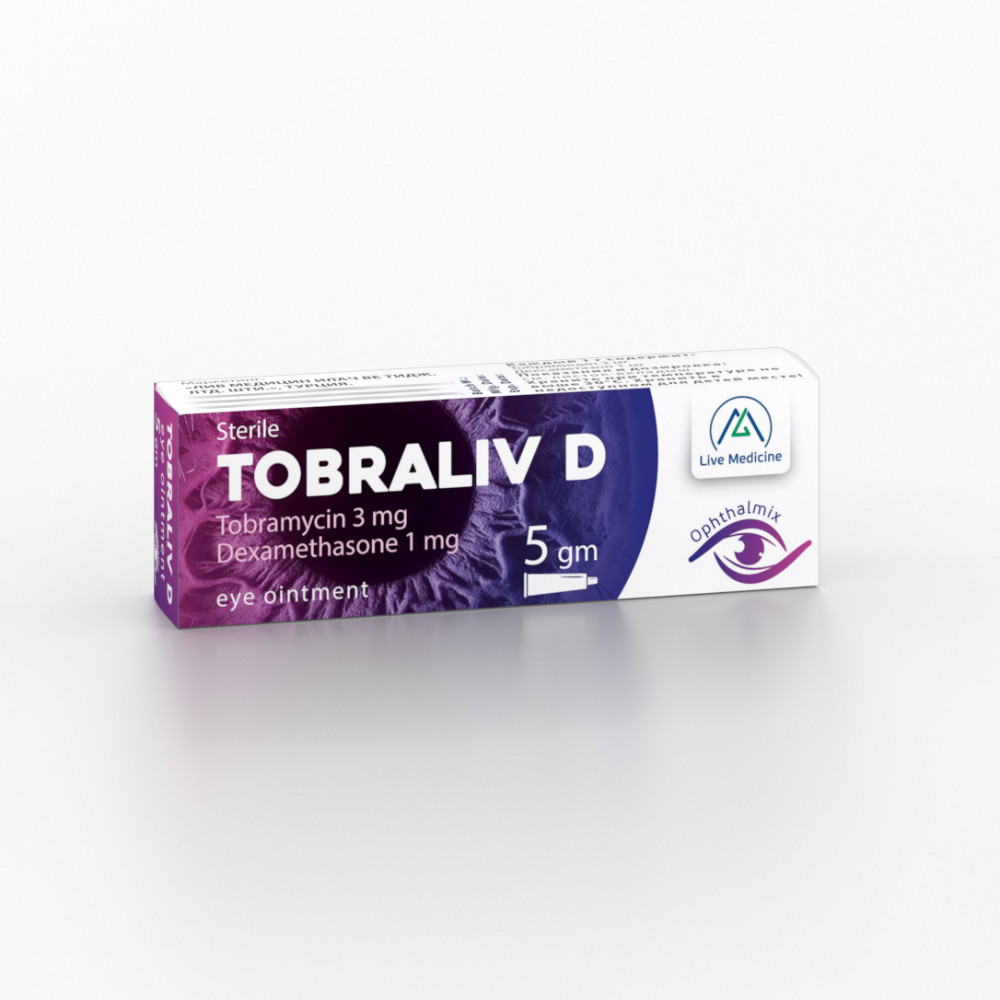 TOBRALIV D [Tobramycin + Dexamethasone] 3 + 1 mg Eye ointment