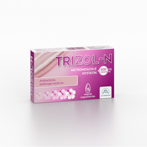 TRIZOL-N [Metronidazole + Nystatin] 500 mg + 100,000 IU Vaginal suppositories
