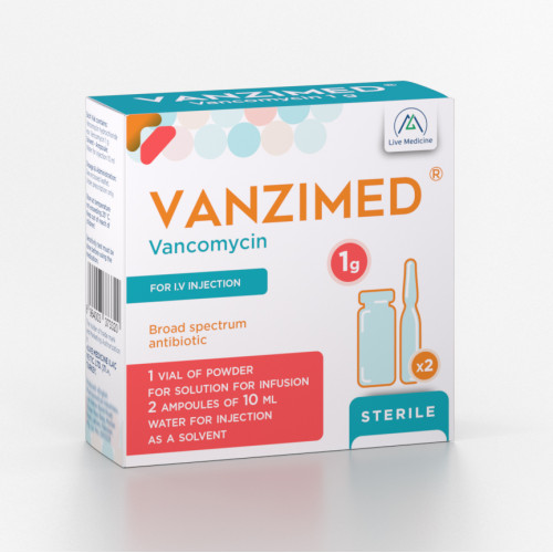 VANZIMED [Vancomycin] 1 g Powder for the preparation of a solution for IV administration