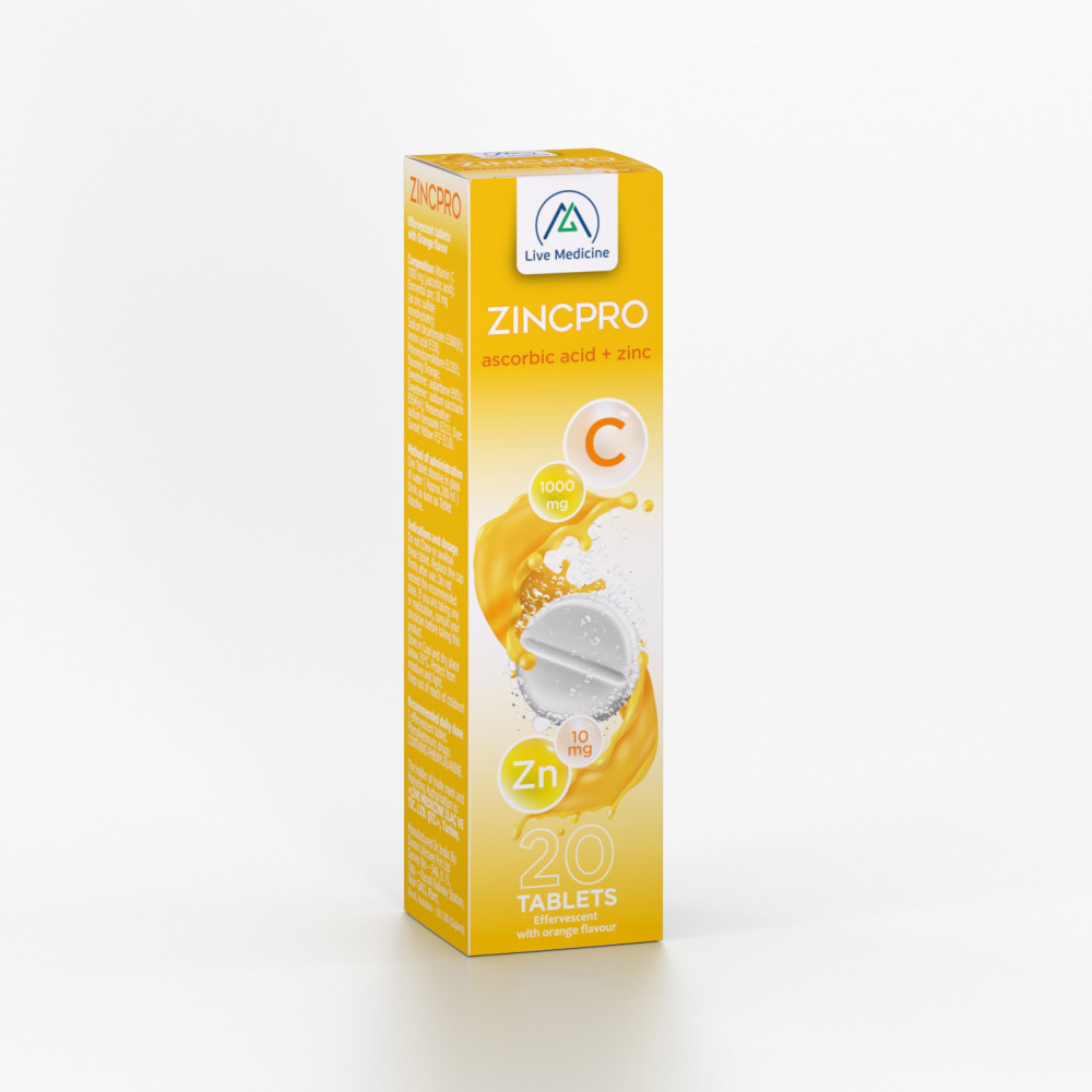 ZINCPRO [Ascorbic Acid + Zinc] 1000mg + 10mg Effervescent Tablets