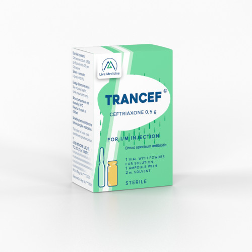 TRANCEF [Ceftriaxone] 0.5 g Powder for solution for intramuscular injection